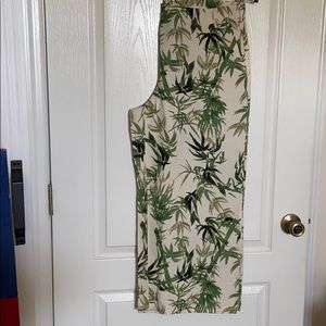 Tropical print wide leg J.Jill pant.